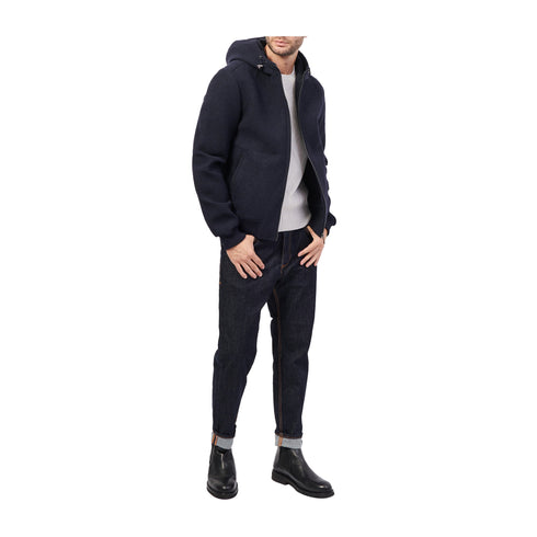 Yes Zee Giacca leggera Giubbino Uomo effetto lana Blu - Francavilla Moda